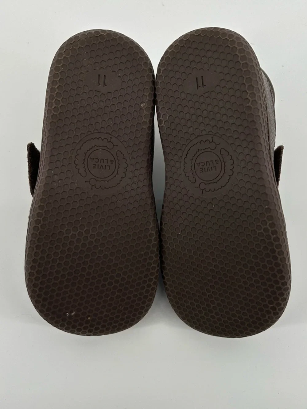 Livie & Luca Brown Leather Hook-and-Loop Kids Dress Shoes